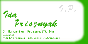 ida prisznyak business card